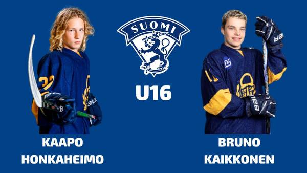 Kaapo Honkaheimo ja Bruno Kaikkonen U16-maajoukkueeseen