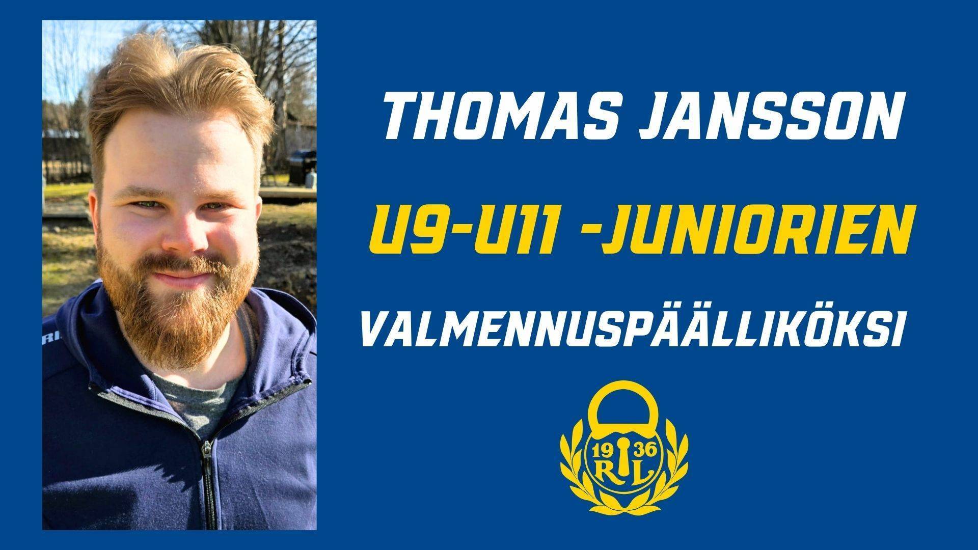 Thomas Jansson uutena päätoimisena mukaan Lukko-perheeseen
