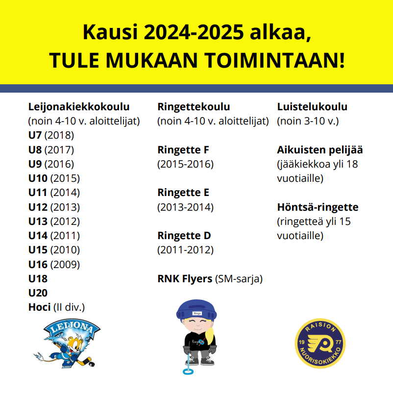 Kausi 2024-2025 alkaa —Tule mukaan toimintaamme!