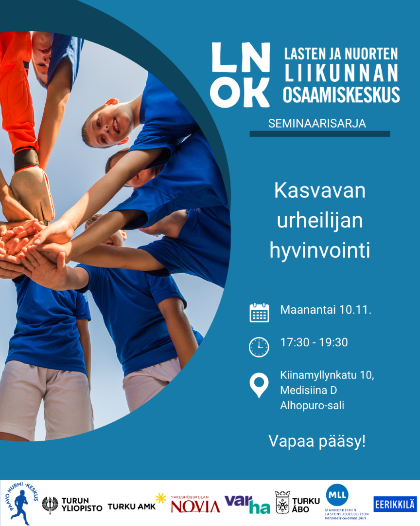 Kasvavan urheilijan hyvinvointi -seminaari maanantaina 10.11.2025