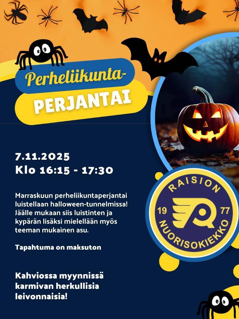 Marraskuun perheliikuntaperjantaita vietetään halloween-tunnelmissa!