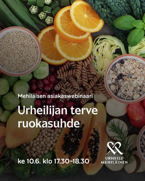 Urheilijan terve ruokasuhde -webinaari 10.6. klo 17:30