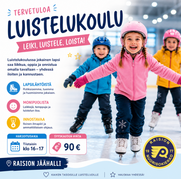 Luistelukoulu alkaa 1.9.