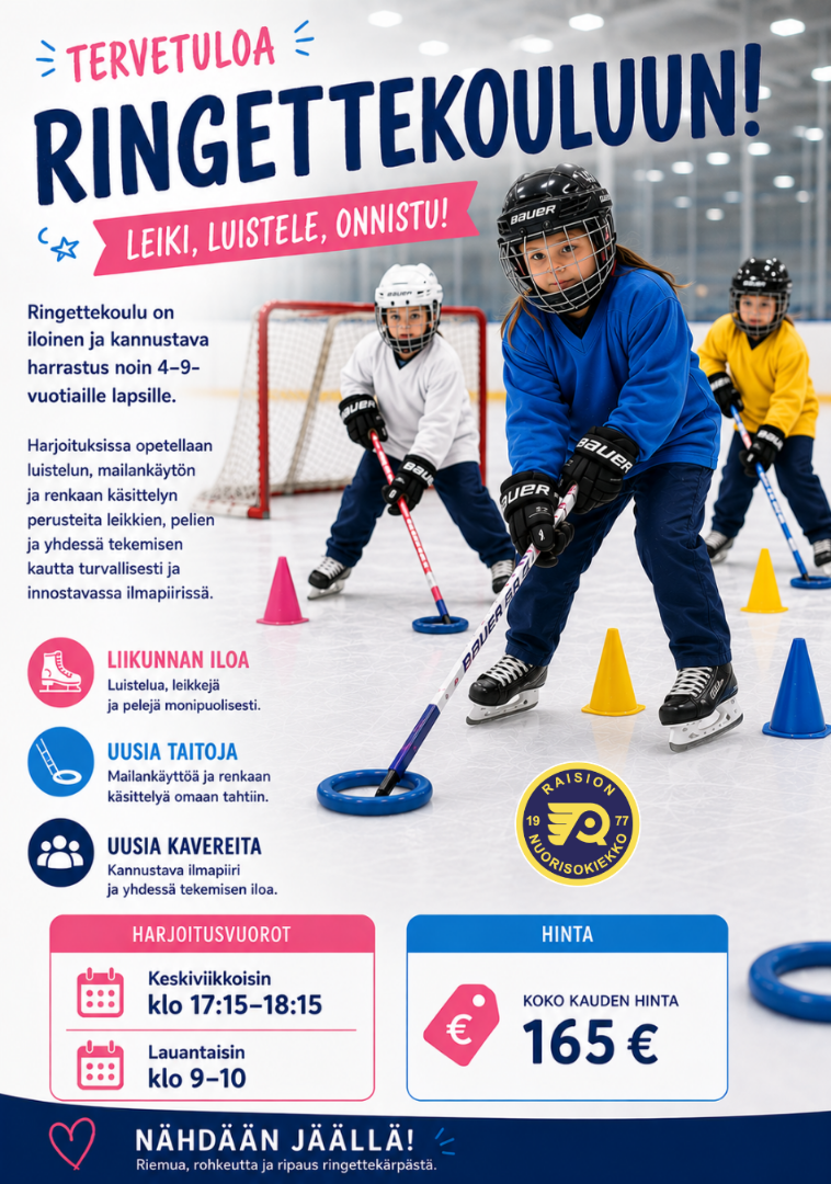 Ringettekoulu alkaa 2.9.