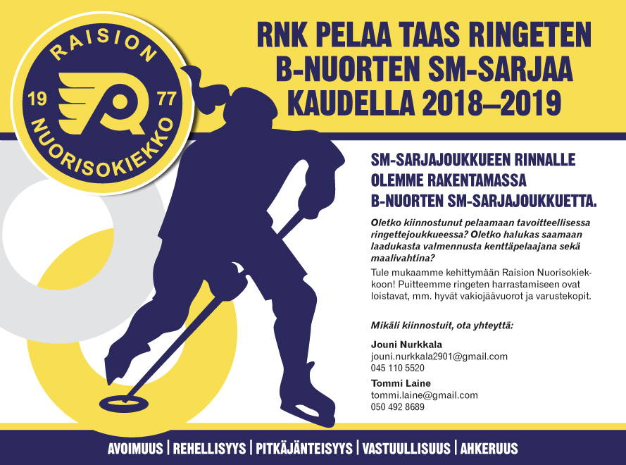 Rakennamme ringeten B-SM joukkuetta kaudelle 2018-2019