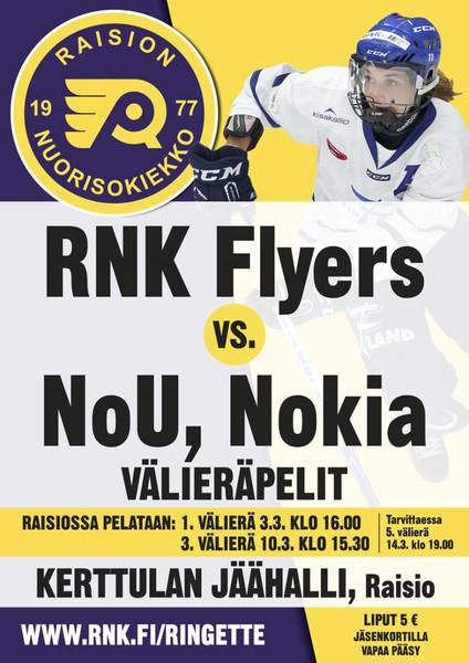 RNK Flyers - NoU Ringette välierät jatkuvat 10.3.2018 klo 15.30
