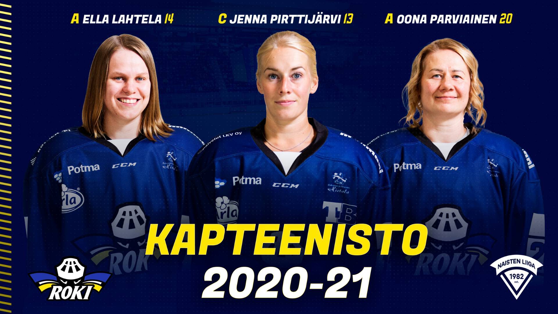 RoKin naisten kapteenisto kaudella 2020-21
