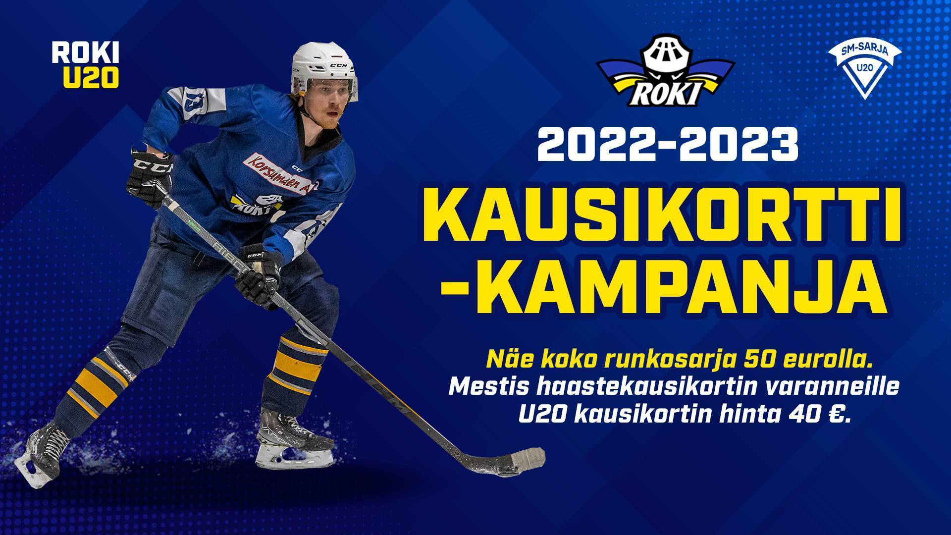 RoKi U20 kausikortin varauslomake 2022-2023