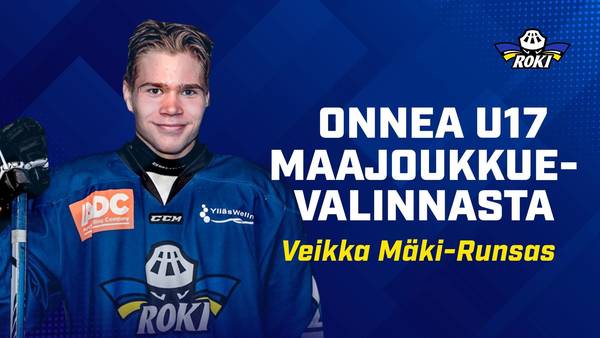 Veikka Mäki-Runsas valittu U17 maajoukkueen Ruotsi-otteluihin 23.-28.8. 