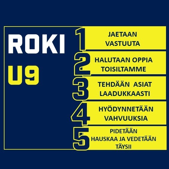 RoKi U9 joukkueessa yhteisöosaaminen on huippuluokkaa! 