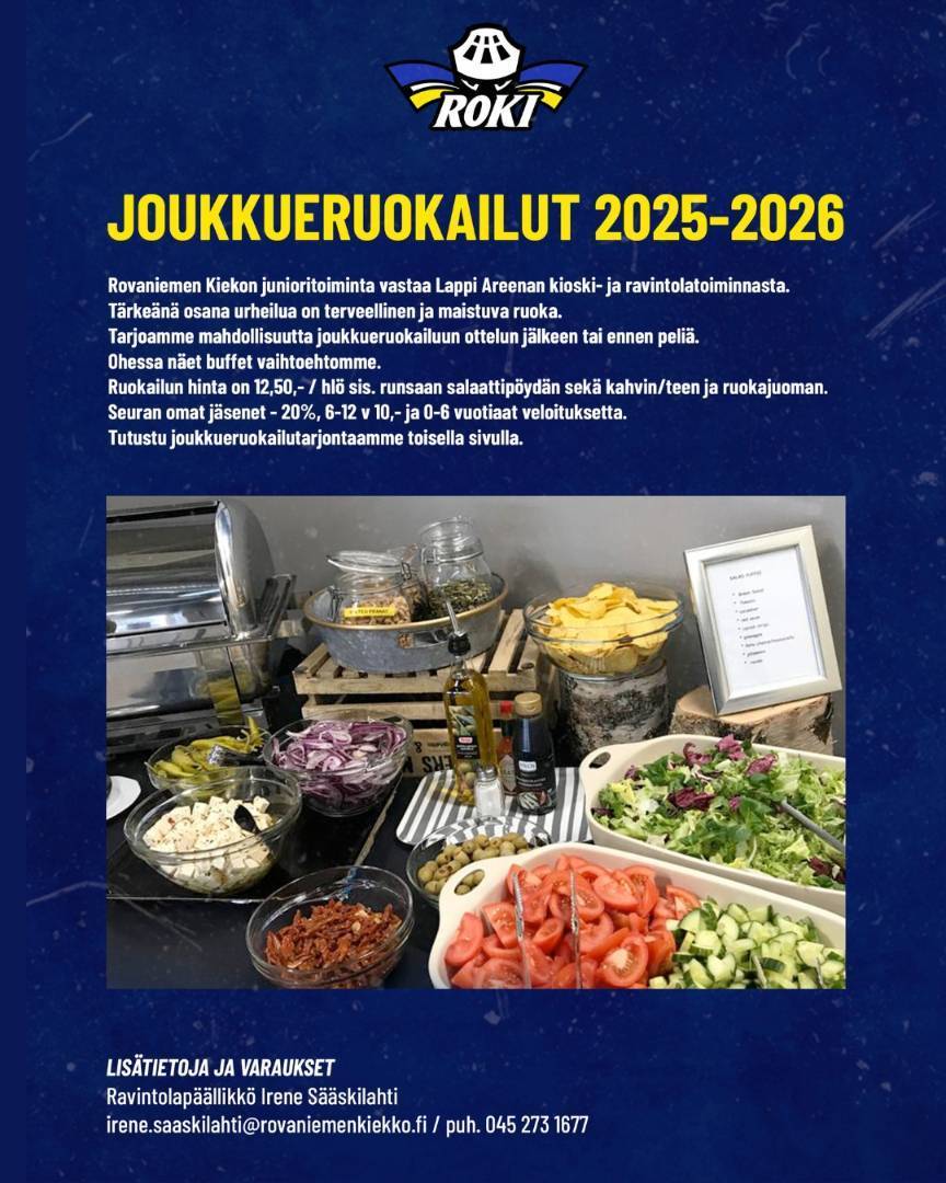Herkulliset joukkueruokailut Lappi Areenalla!