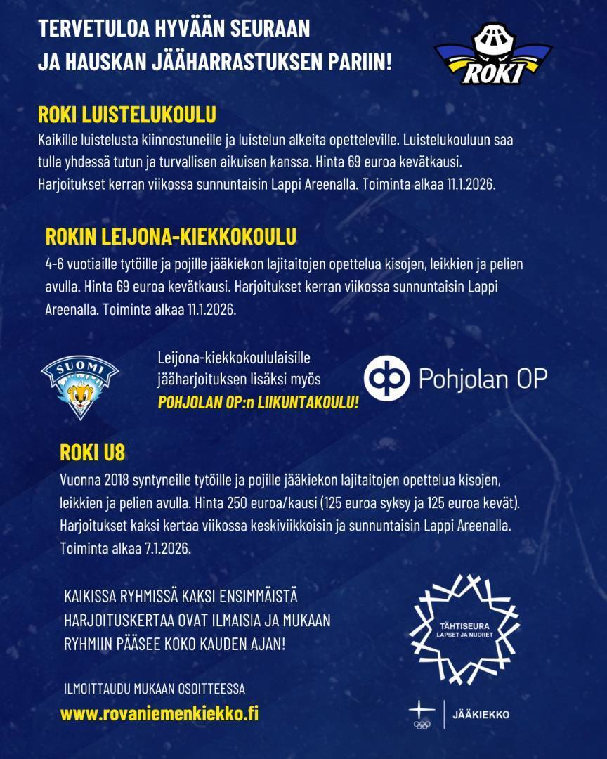 Tervetuloa hauskan jääharrastuksen pariin!