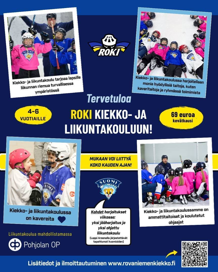 RoKin Leijona-kiekkokoulu tytöille ja pojille - Leikin, pelaan ja luistelen!