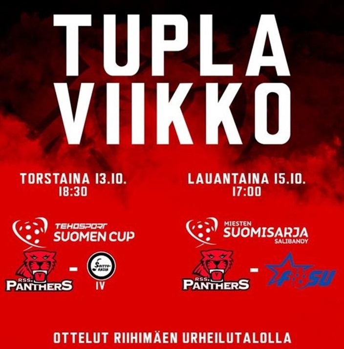 Miesten edustuksella Tuplaviikko to 13.10 ja la 15.10!
