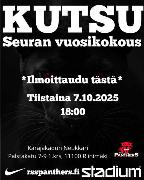 Kutsu seuran vuosikokoukseen 7.10. klo 18