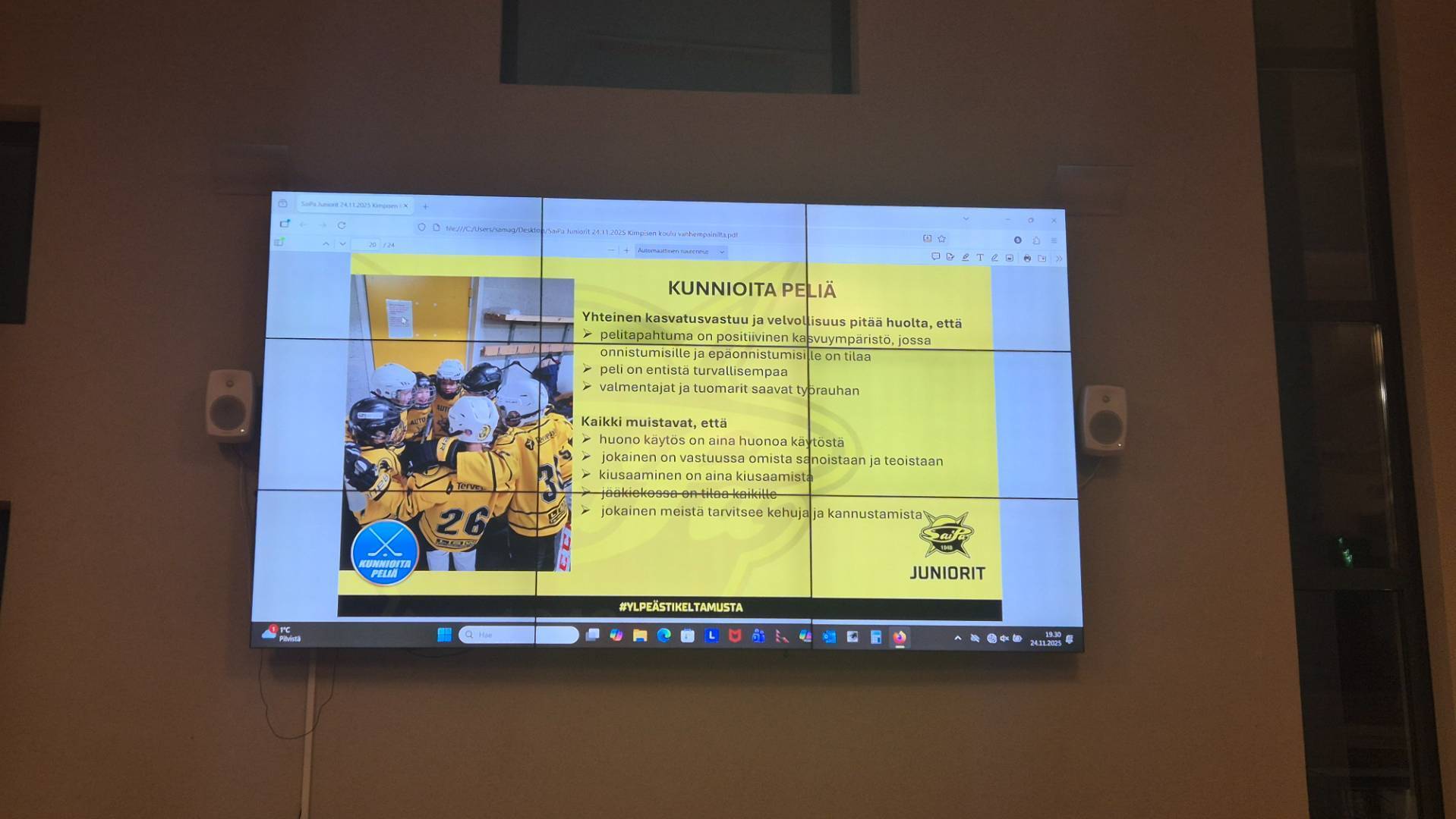 SaiPa Junioreiden vanhempainillan yhteenveto