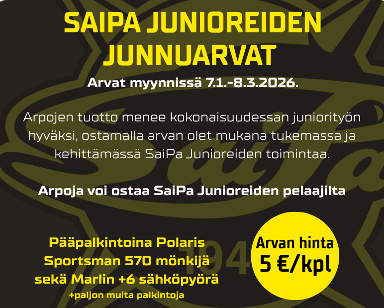 SaiPa Junioreiden junnuarpajaiset 7.1.-8.3.2026