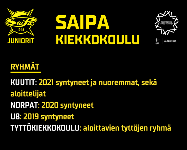 Kiekkokouluun ilmoittautuminen
