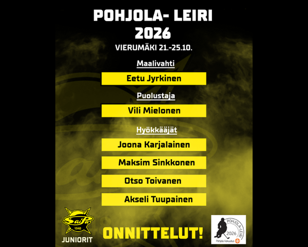 SaiPa Junioreiden pelaajia Pohjola-leirille