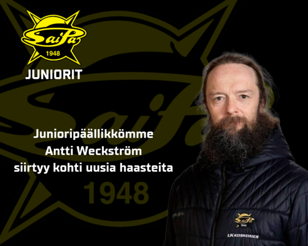 Antti Weckström jättää junioripäällikön tehtävät 