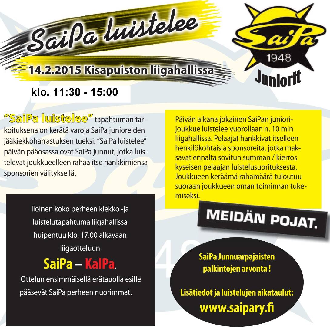 14.2.2015 "SaiPa luistelee" Kisapuiston liigahallissa