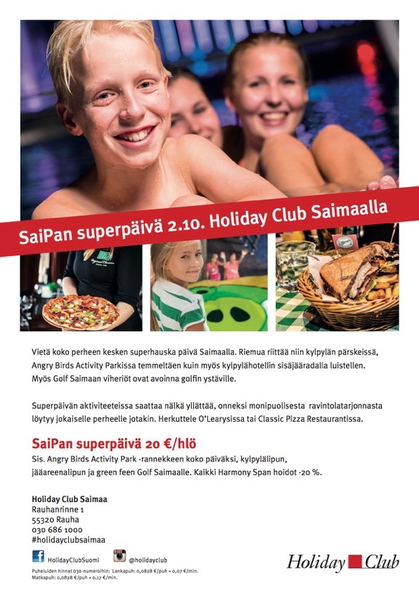SaiPa superpäivä 2.10. Holiday Club Saimaalla