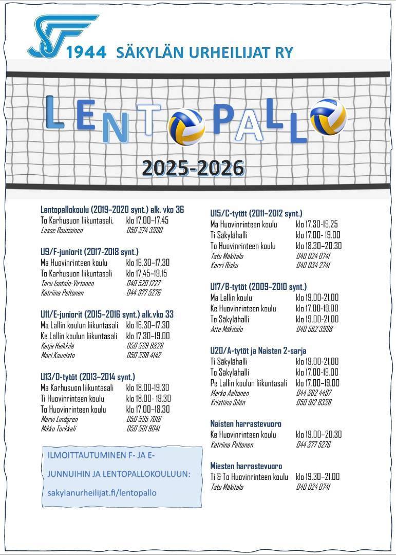 Mini-ikäisten ilmoittautuminen lentopallokaudelle 2025-2026 on nyt avattu!