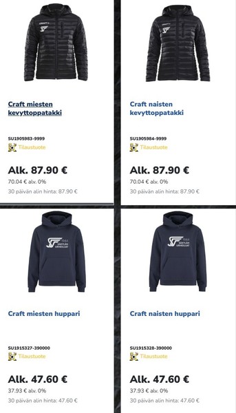 Seuravaatteita pukinkonttiin!