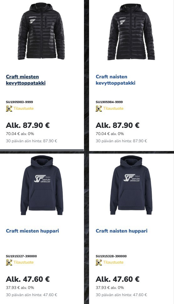 Seuravaatteita pukinkonttiin!