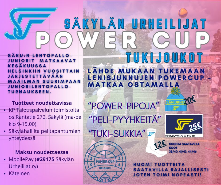 Seuratuotteilla tukea lenisjunnujen PowerCup matkaan