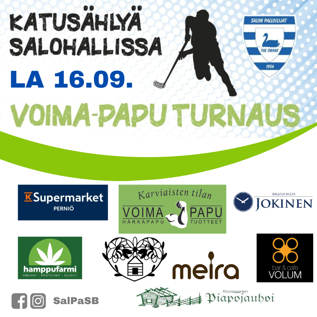 SalPa SB ja Voima-Papu järjestävät sählyturnauksen Salohallissa lauantaina 16.9.23