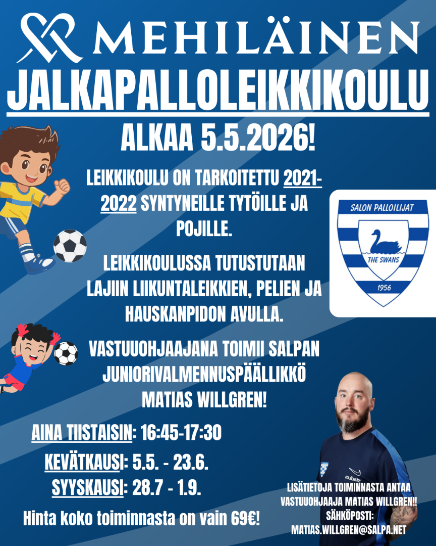 Ilmoittaudu mukaan Mehiläinen Jalkapalloleikkikouluun!