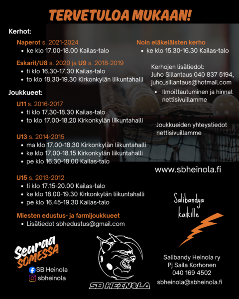 SB Heinolan kausi 2026-2027 alkaa