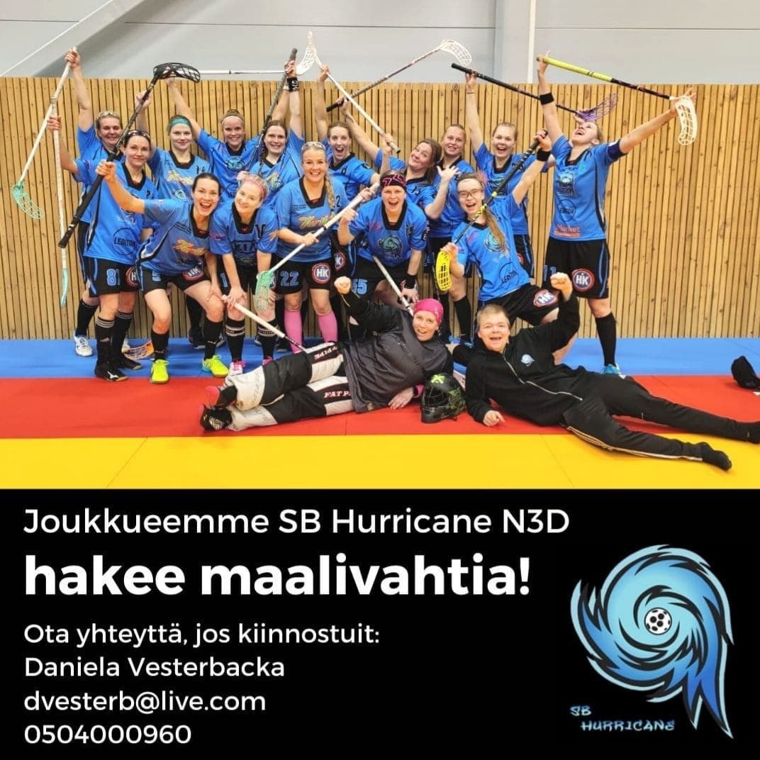 SB Hurricane N3D hakee maalivahtia!🖤💙🌪