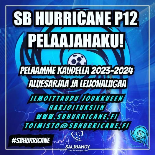 SB Hurricane P12 pelaajahaku!💙🖤🌀