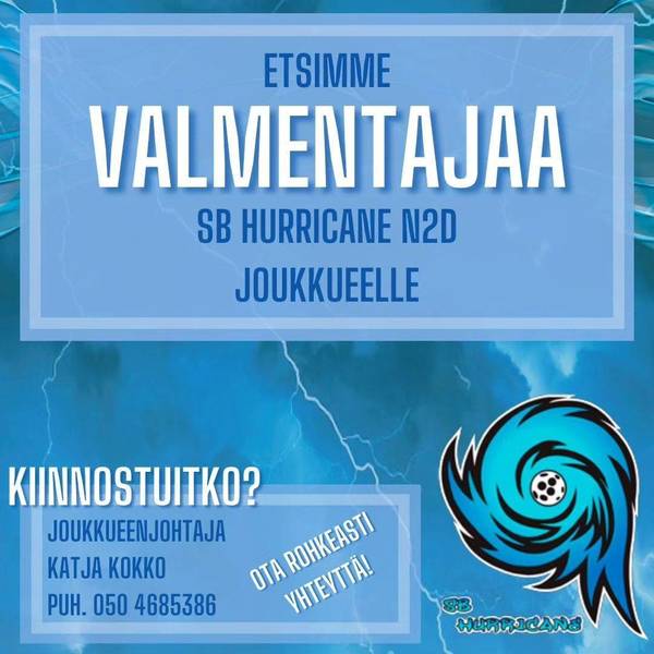 Hurrikaaninaisten edustusjoukkue hakee valmentajaa! 💙🖤🌪