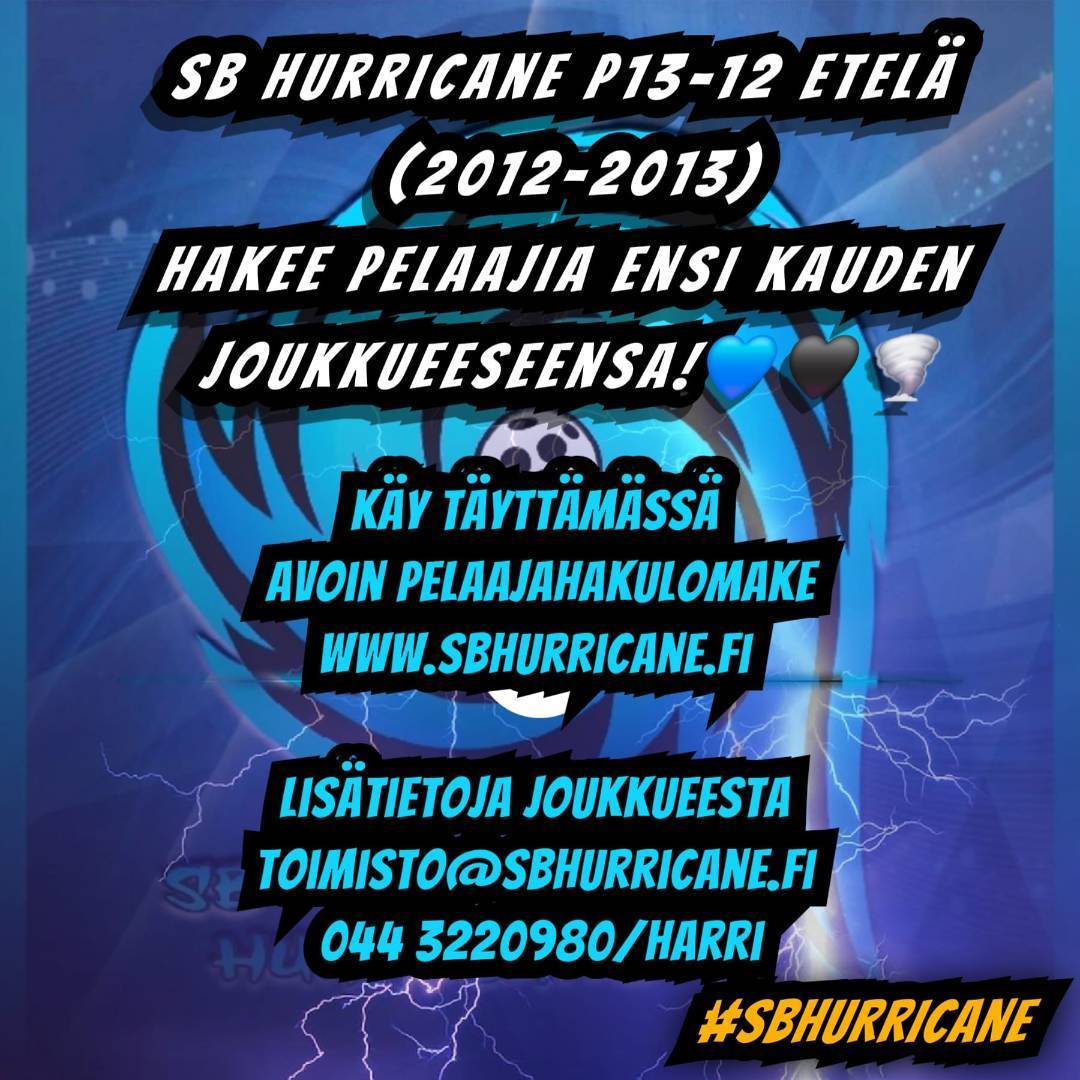 SB Hurricane P13-12 Etelä hakee pelaajia!