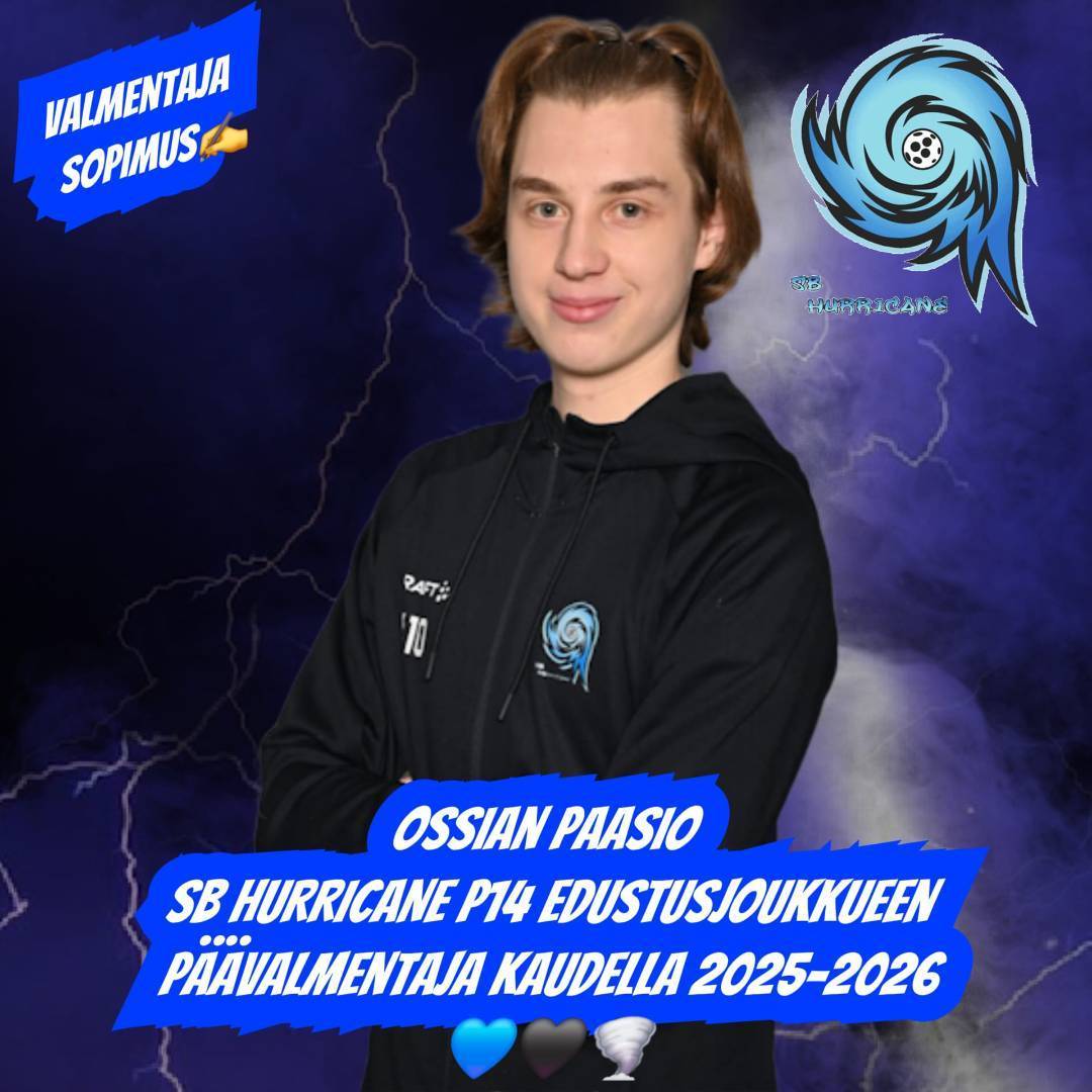 Ossian Paasio P14 edustusjoukkueen päävalmentaja! 💙🖤🌪