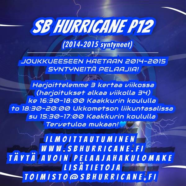 Pelaajahaku SBH P12 (2014-2015)