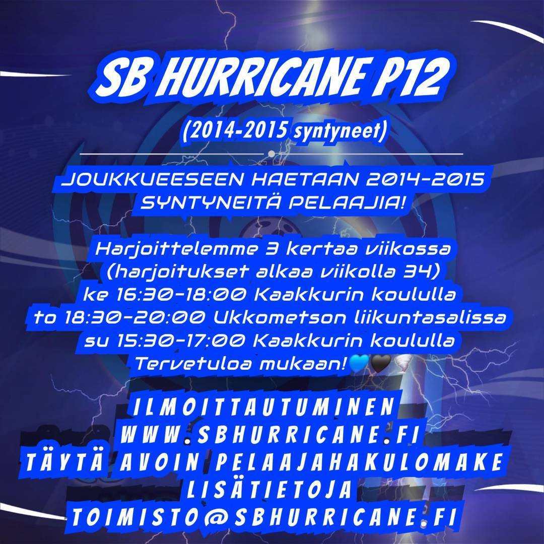 Pelaajahaku SBH P12 (2014-2015)