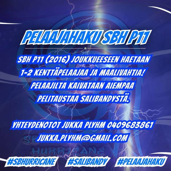 Pelaajahaku SB Hurricane P11 (2016)💙🖤🌪