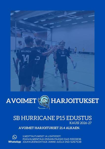 Avoimet harjoitukset SB Hurricane P15 edustus💙🖤🌪