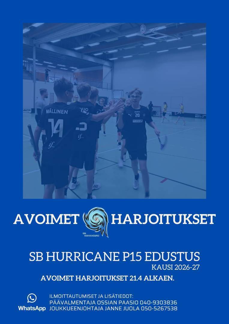 Avoimet harjoitukset SB Hurricane P15 edustus💙🖤🌪