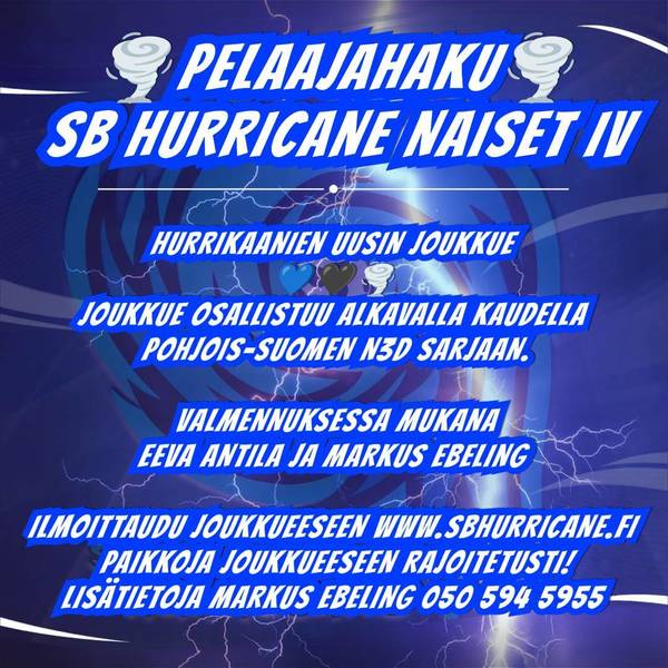 Pelaajahaku SBH Naiset IV 💙🖤🌪