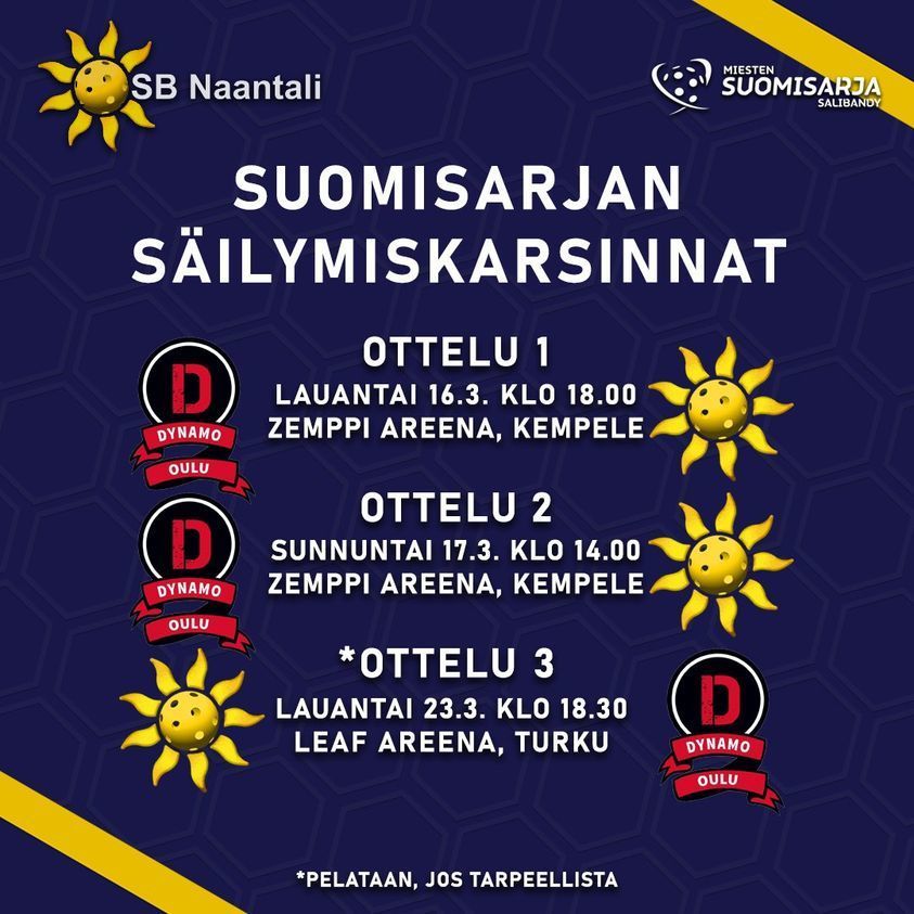 Säilymiskarsinta SB Naantali vs Dynamo Oulu