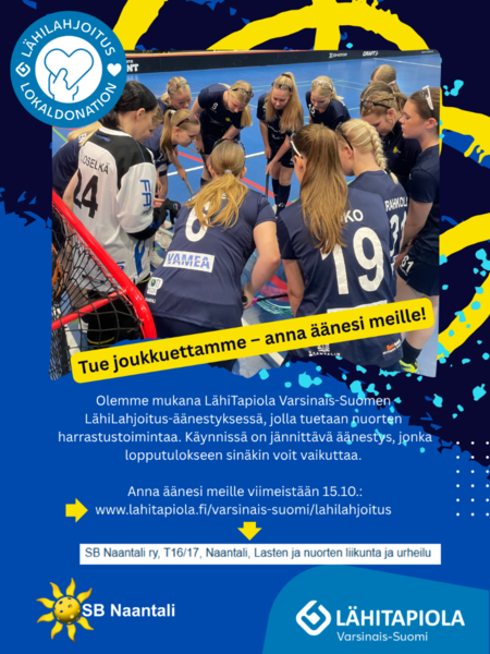 Tue T16/17-joukkuetta ja anna äänesi! 