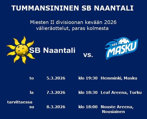 M1 välierävastustajaksi SBS Masku 