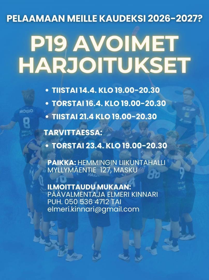 P19 -ikäluokan avoimet harjoitukset