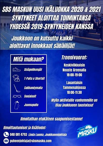 SBS Maskulle uusia ikäluokkia mukaan toimintaan