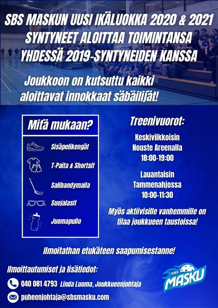 SBS Maskulle uusia ikäluokkia mukaan toimintaan